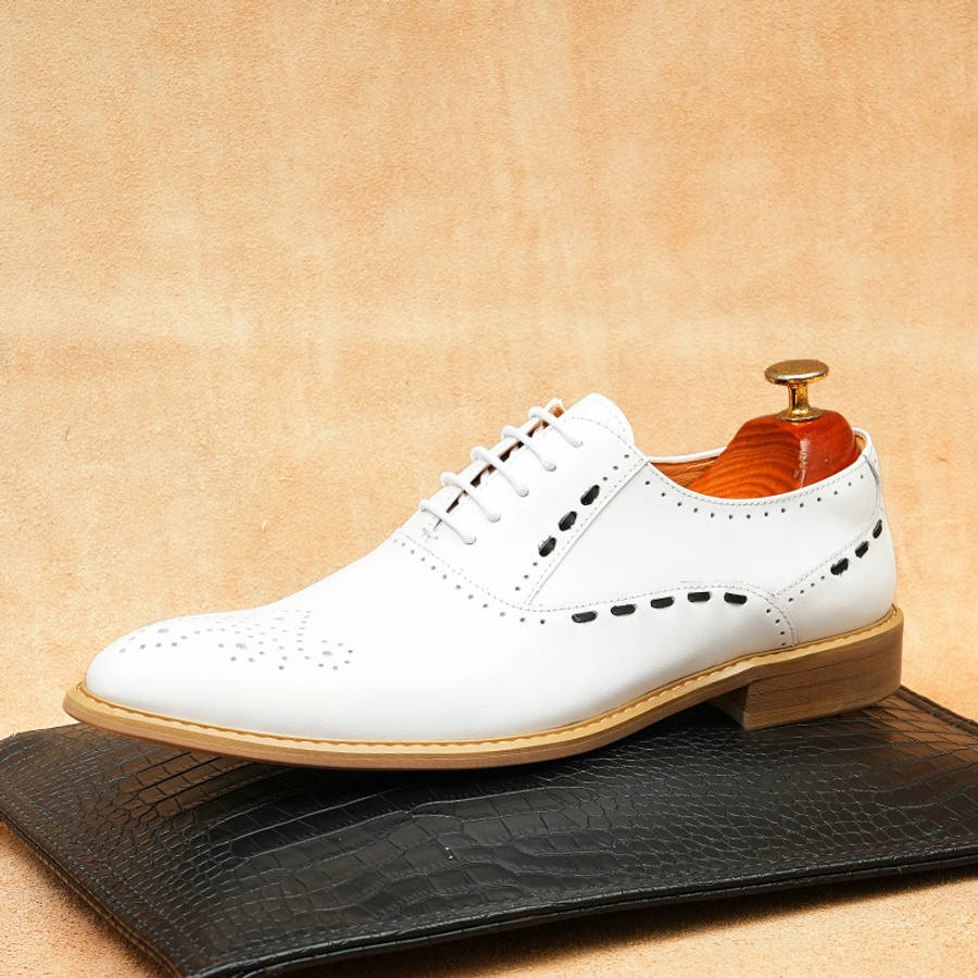 Mens Leather Shoes Color White Sizeuk 4.5