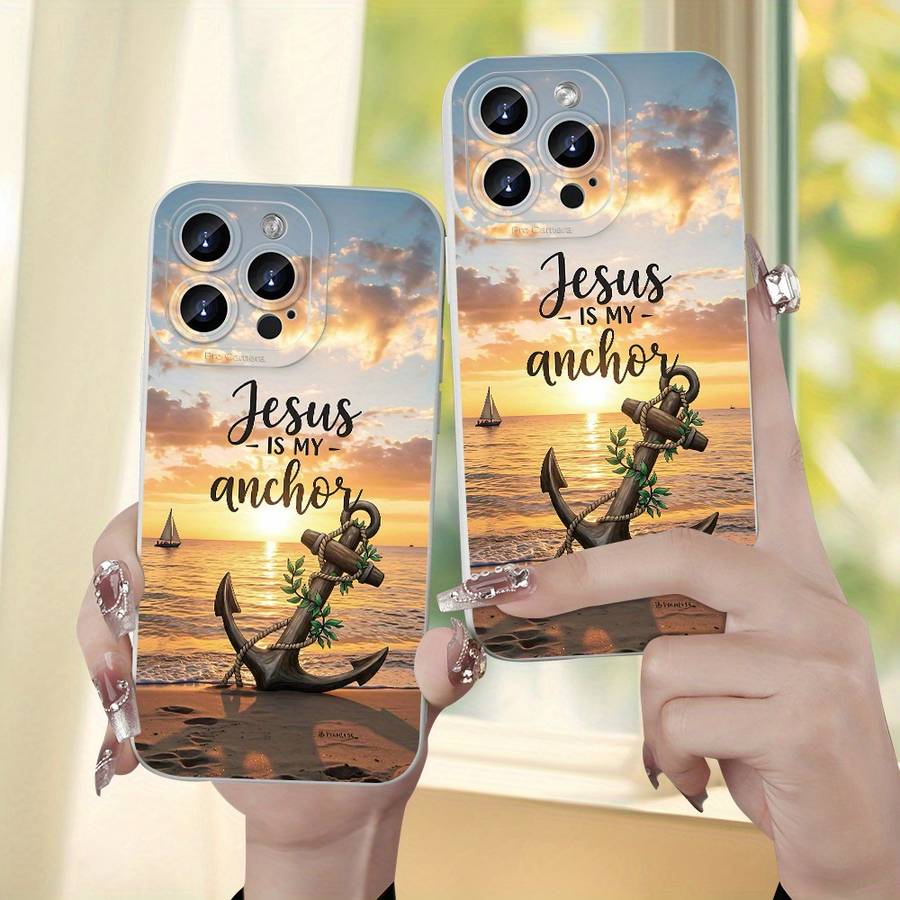1Pc Ivory White For iPhone 11 Pro Max Anchor Design Phone Case