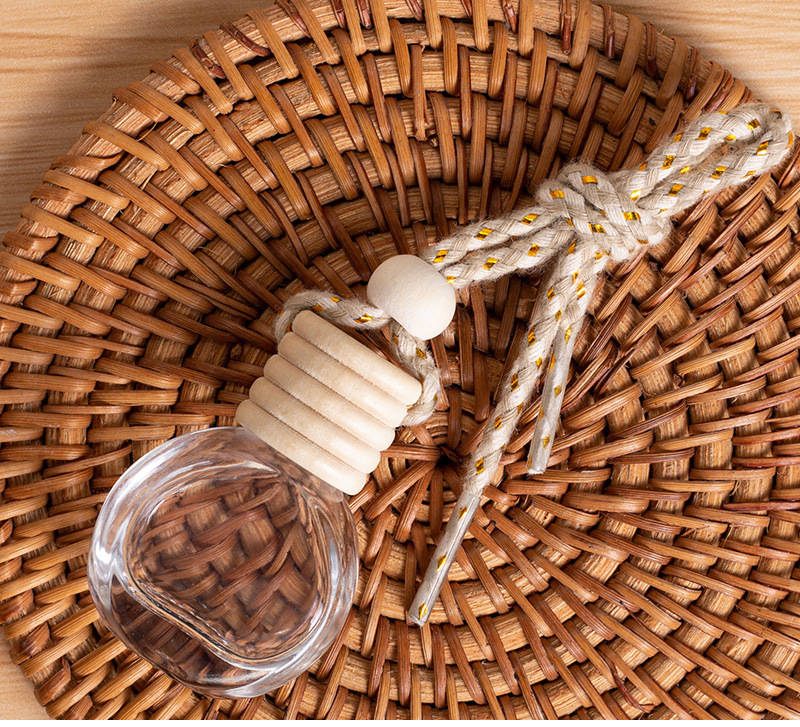 Car  Fragrance  Refill  Bottle Color Five Line Covered Flat Round Empty Container   Shoelace Rope