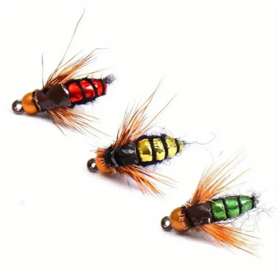 5pcs Small Fly High Simulation Fly Lure PVC Mixed Color with Hook for Fishing