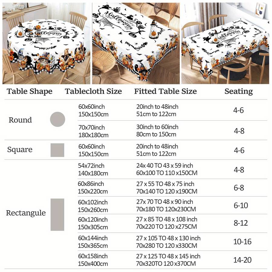 Halloween tablecloth decoration size Rectangle 60x120in or 150x305cm