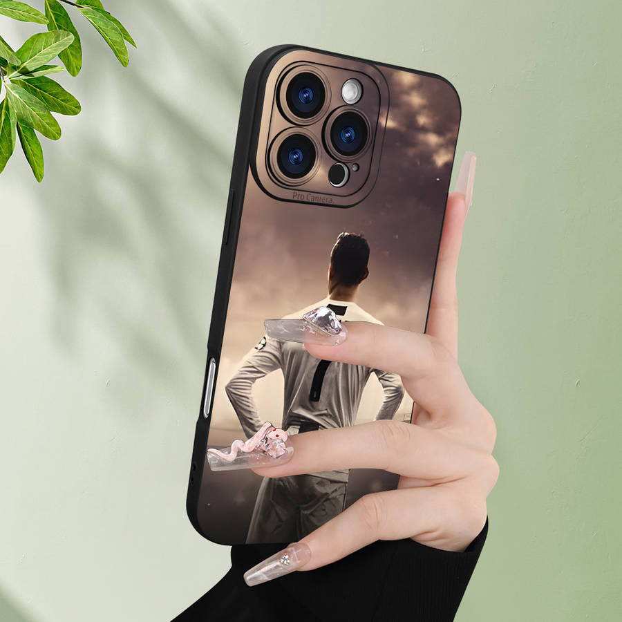 1Pc Black For iPhone 14 Cristiano Ronaldo Phone Case