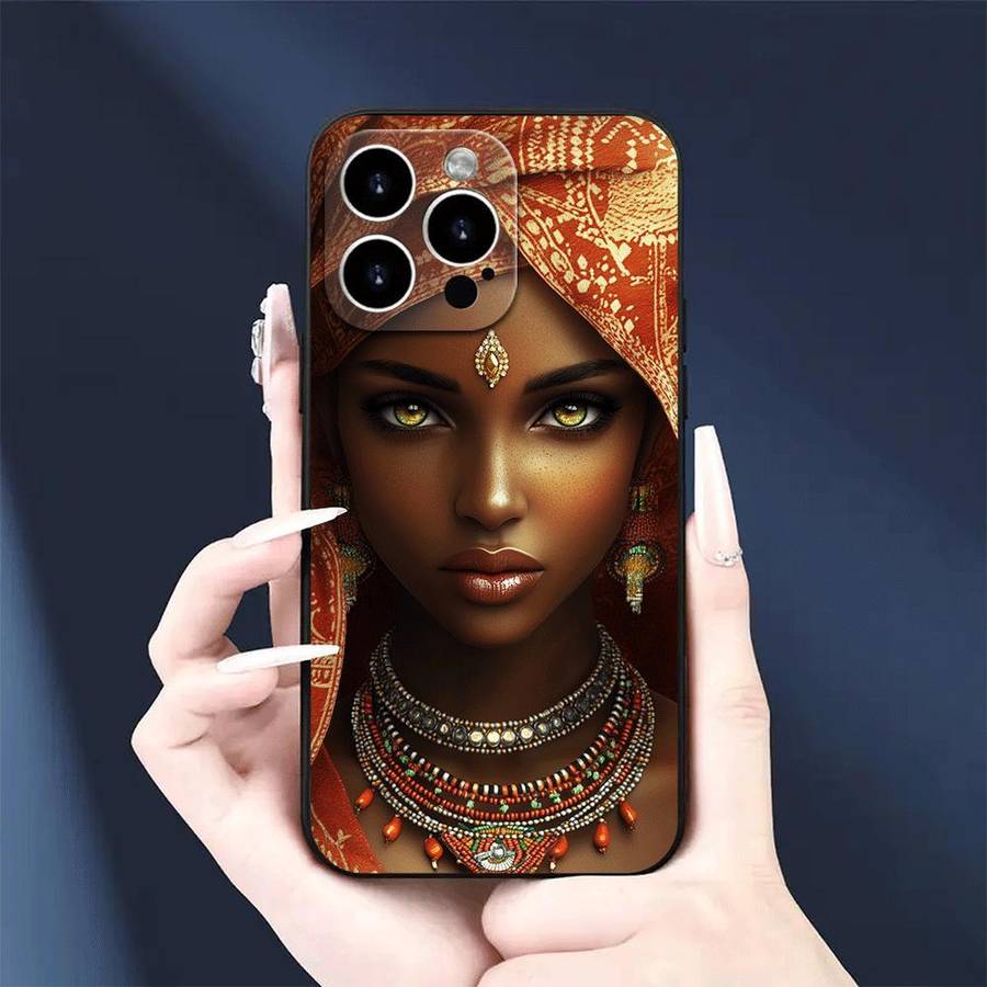 1Pc Black For iPhone 11 Classic African Woman Phone Case