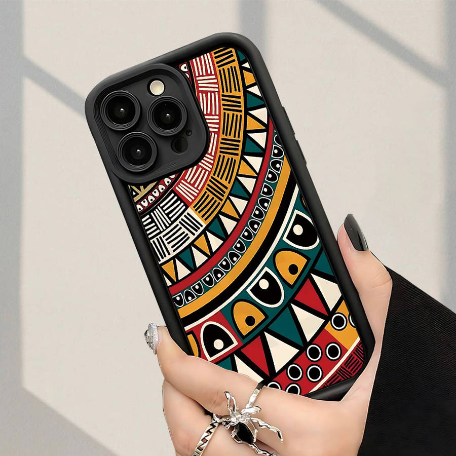 1Pc Black For iPhone 7 Plus 8 Plus African Tribal Style Phone Case