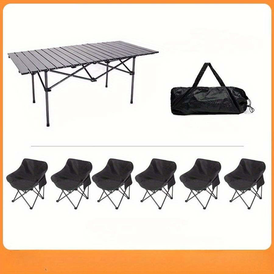 Outdoor Tables And Chairs Color Black Egg Roll Table  Moon Chair*6