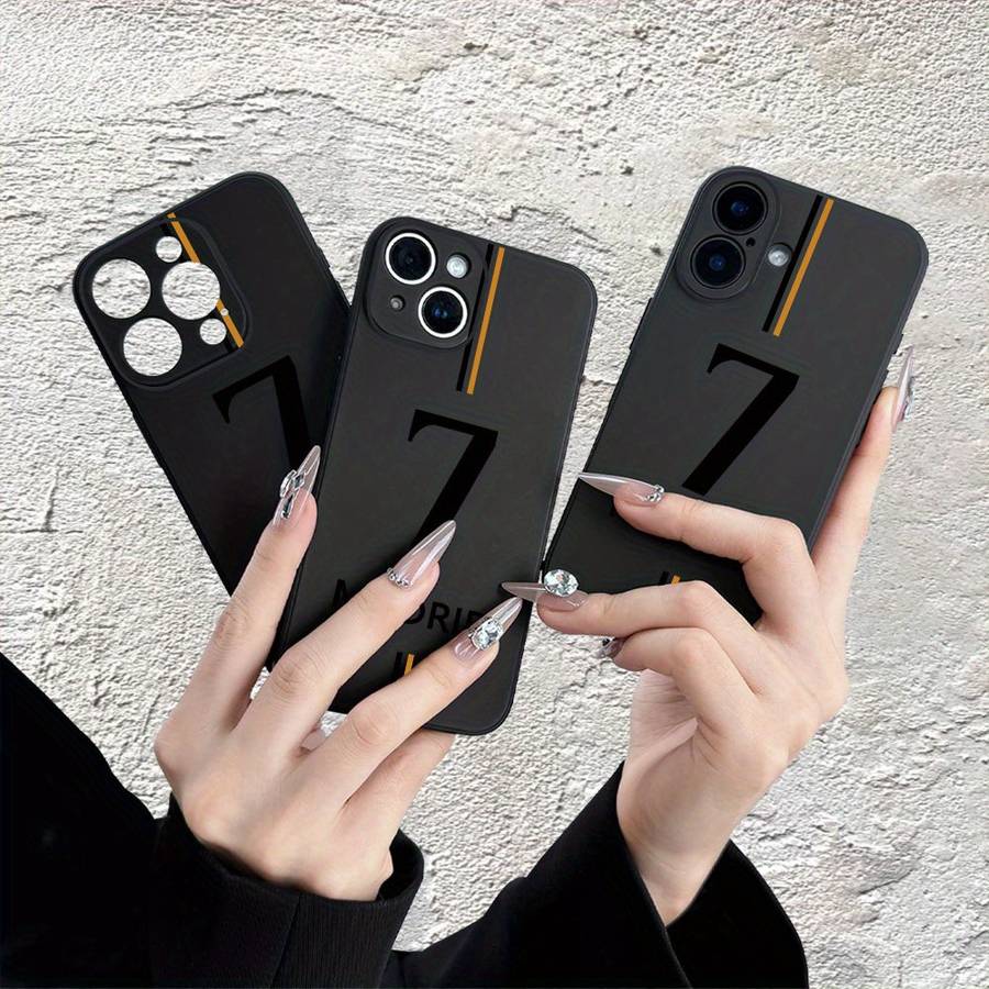 1Pc Mixed Color For iPhone 12 Football No 7 Pattern Phone Case