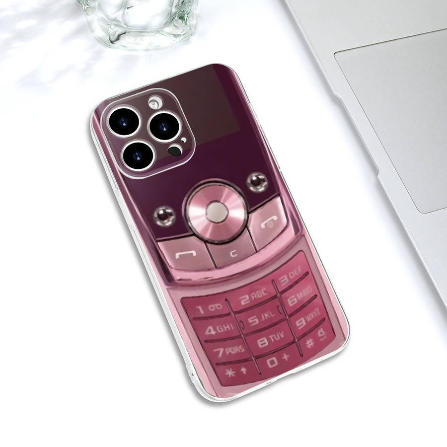 1Pc Transparent For iPhone 14 Pro Max Retro Mobile Phone Phone Case