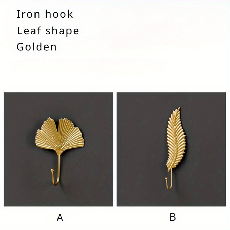 Metal Leaf Hooks Ins Style Decorative Hooks Storage Racks Style 1PCS A ADD 1PCS B
