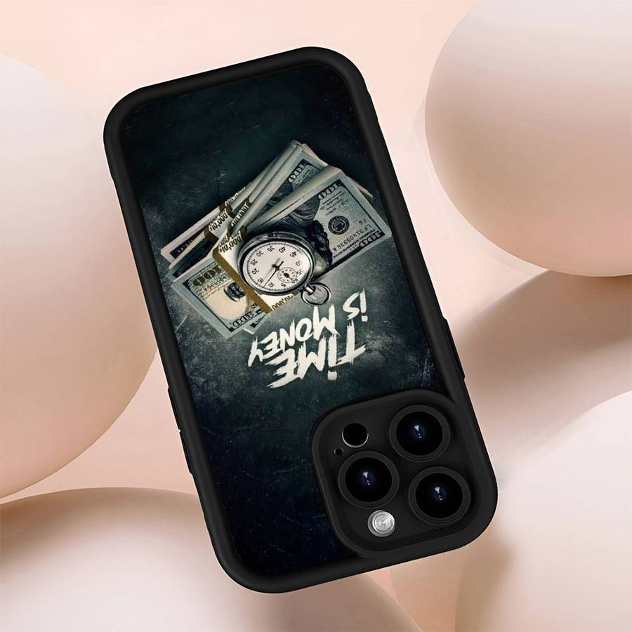 1Pc Black For iPhone 7 Plus Money And Watch Print Phone Case