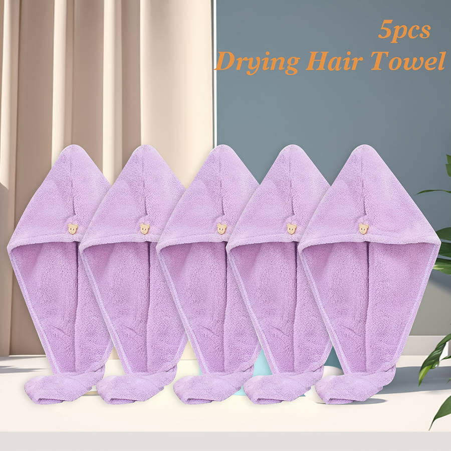 Hair Turban 5 Pack Mixed Colors