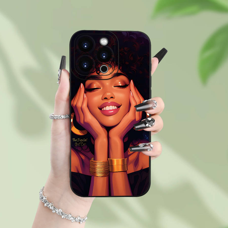 1Pc Black For iPhone XS Max African-Themed Girl Phone Case
