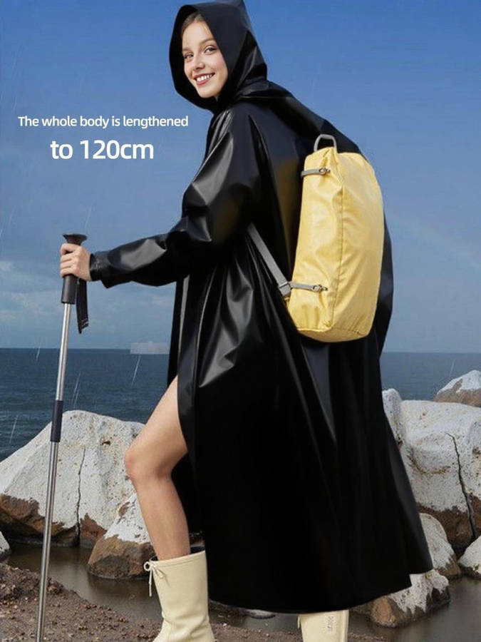 Raincoat Black Size Asian Xl