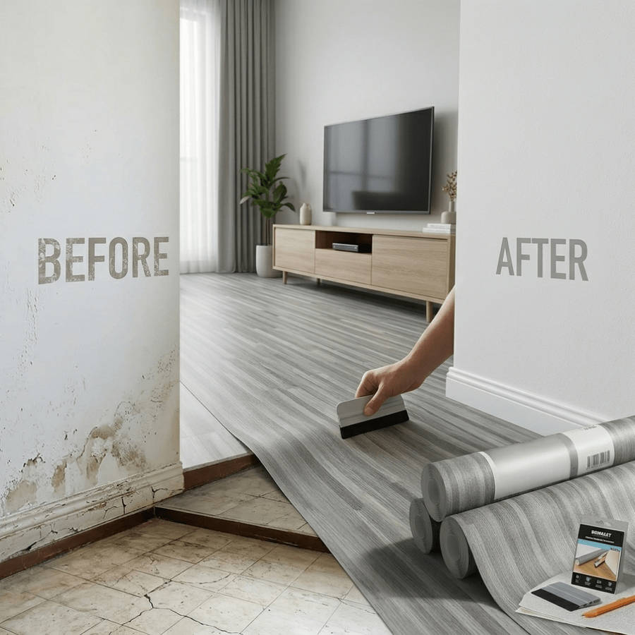 Self Adhesive Floor Stickers Parquet Light Gray 40*700