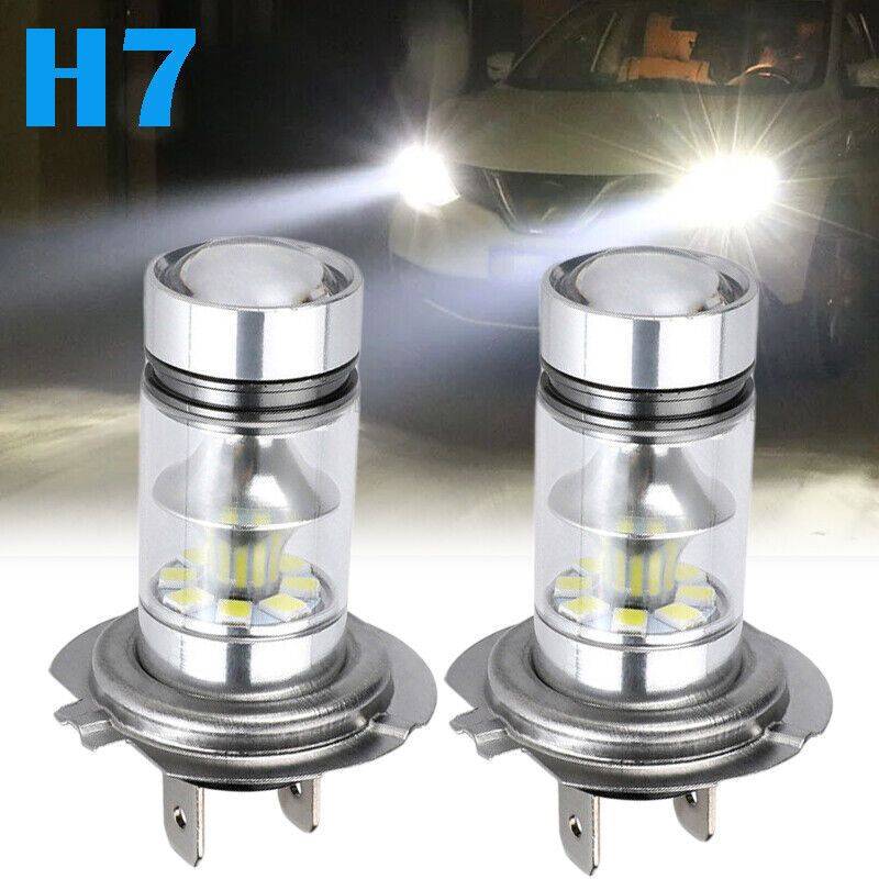 2pcs H7 100W LED Fog Driving Light Bulbs 20SMD Super Bright 6000K White Without Bat