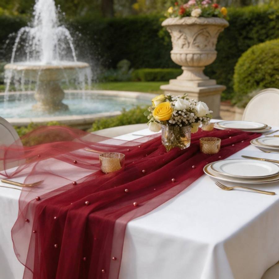 Wedding Supplies Color Burgundy Color Size 70*295Cm
