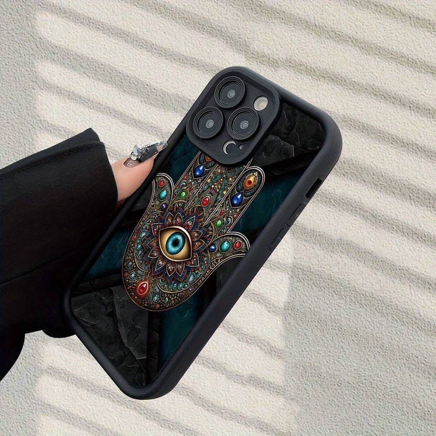 1Pc Black For iPhone 11 Pro Max Evil Eye Retro Cartoon Phone Case