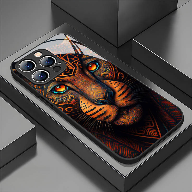 1Pc Mixed Color For iPhone 14 Pro Max African Totem Leopard Phone Case