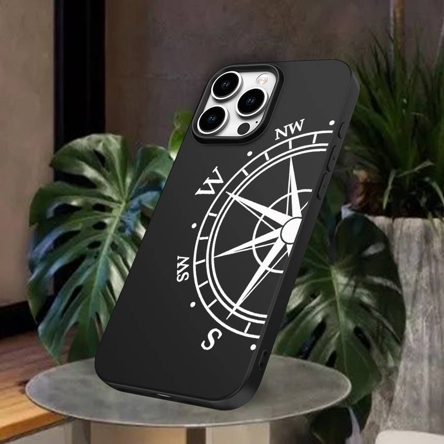 1Pc Black For iPhone 8 Guide Pattern Phone Case