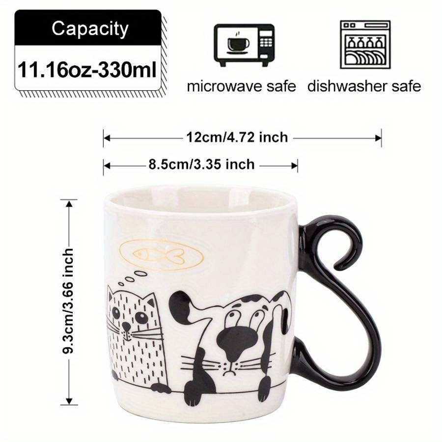 Water Cup Color White Chubby Cat