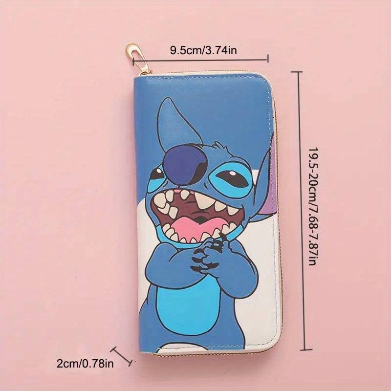 1pc Stitch Lilo Long Zipper WalletMulti-Character Design Holiday Gift Idea Polyester Lining