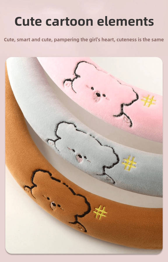 Car Steering Wheel Cover Black+Light White