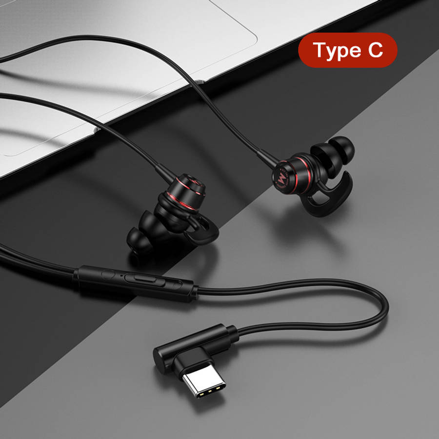 Wired Headphones Type C Black