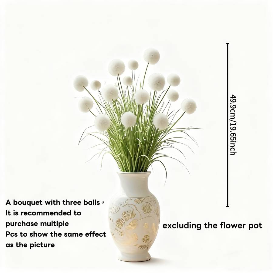 Simulated Flower Color Green Homeweddingoutdoor Quantity3Pcs  9 Flower Balls Excluding Container