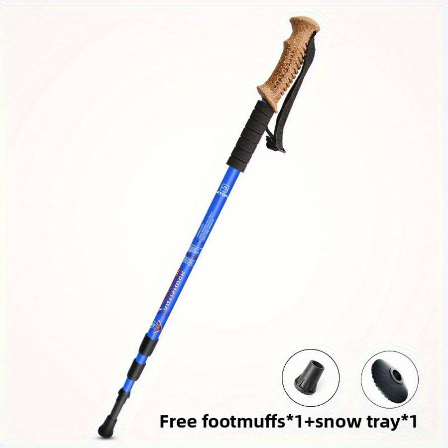 Premium Aluminum Alloy Summer Hiking Pole Camping Cork Handle Stick Outdoor