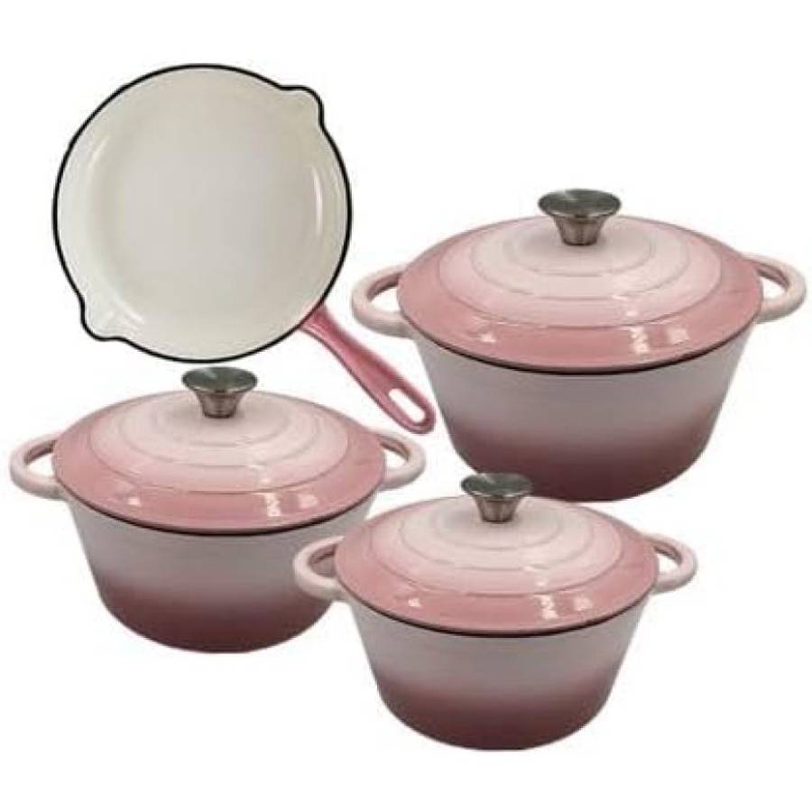 Cookware Pot Color 2 Tone Pink Materialcast Iron