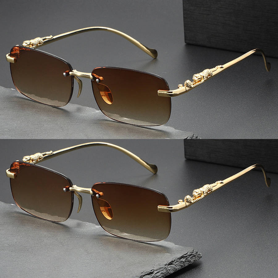 Mens Glasses Color 2Pc Brown