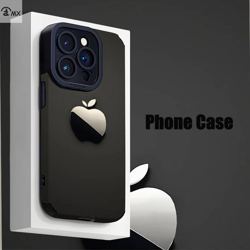 1Pc Mixed Color  For iPhone 11 Pro Max Black Apple Logo Phone Case