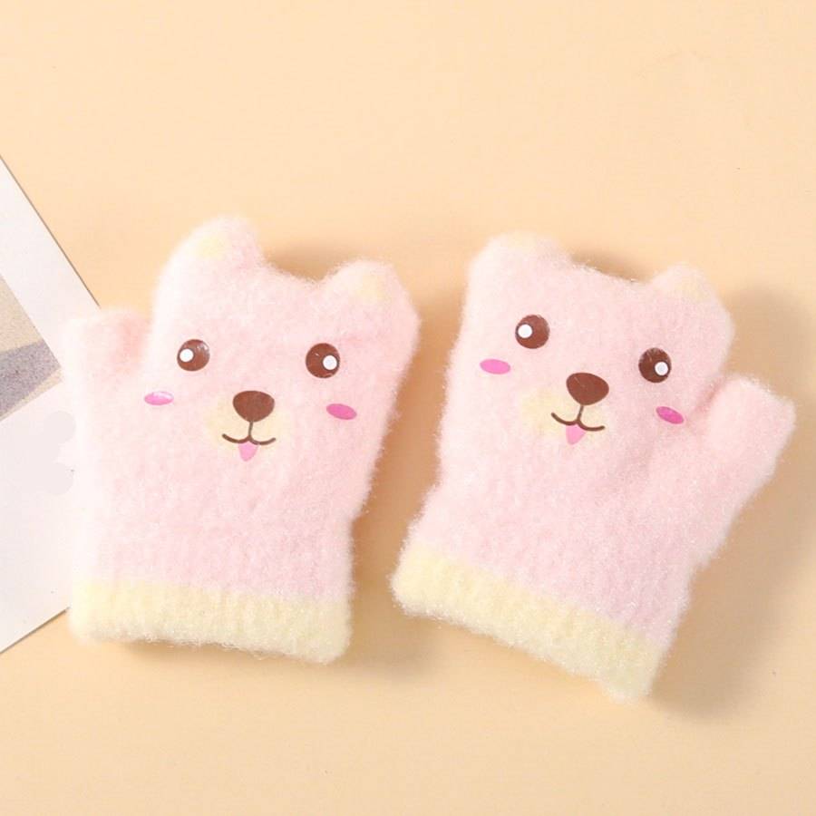 Winter Gloves Color Pink Size 6 To 24 Months