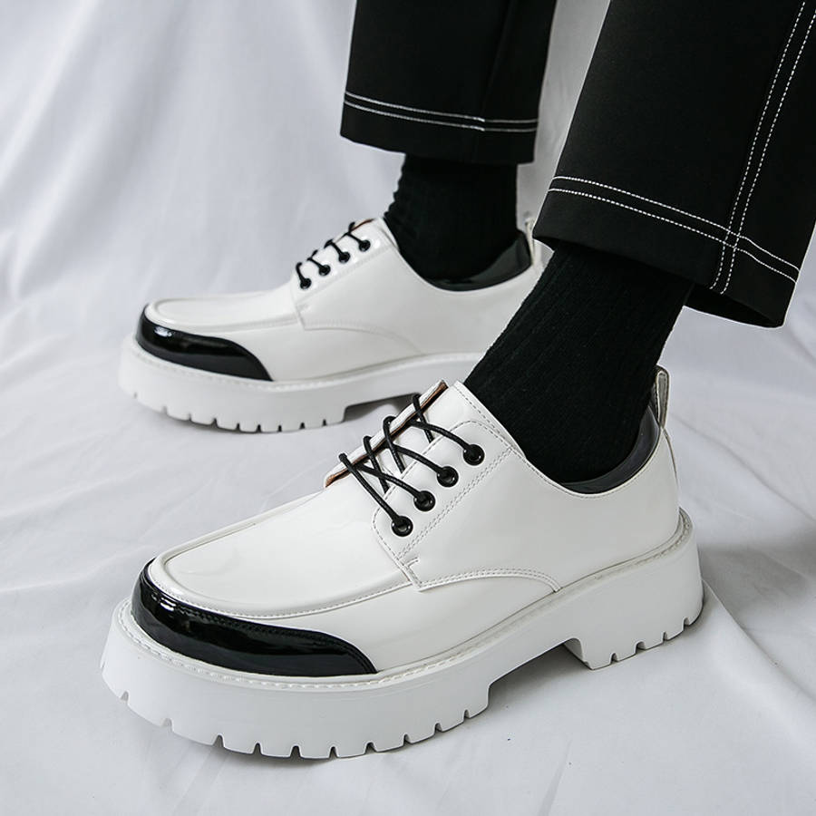 Mens Leather Shoes Color Black And White Sizeuk 9.5