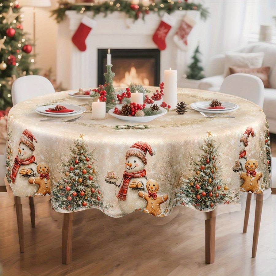 Christmas Tablecloth Size 150X150Cm Round