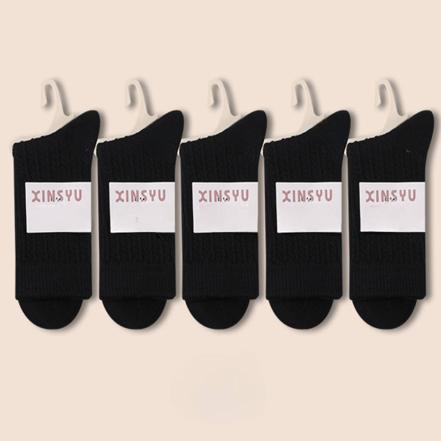 Women S Socks Color 5 Pairs Of Black Size Onesize