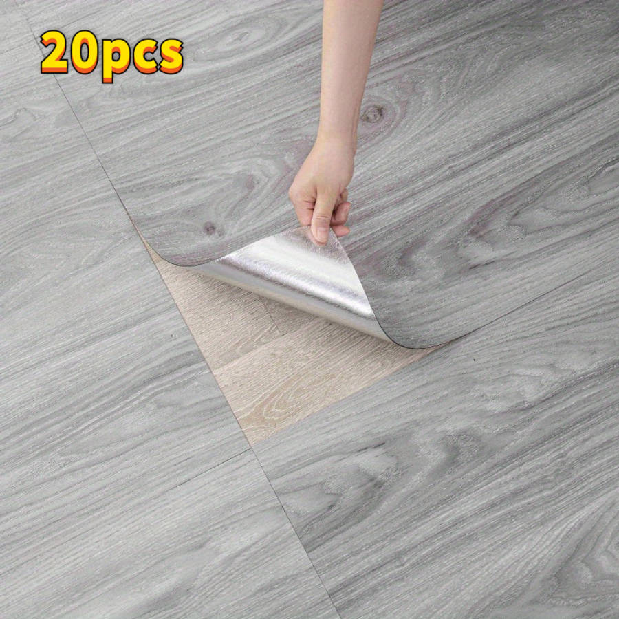Self Adhesive Floor Stickers Grey 30Cmx30Cmx1.5Mm 20 Pieces