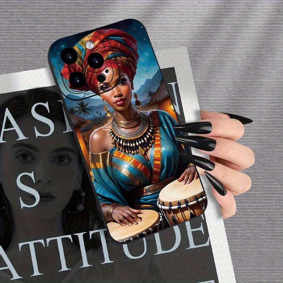 1Pc Black For iPhone 13 Pro Max African Girl Phone Case