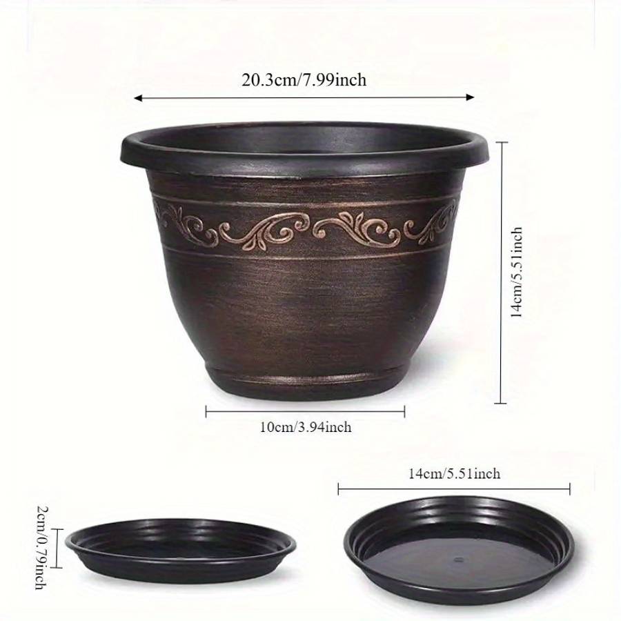 6Pcs Weather Resistant Lightweight Resin Vintage Planter Set Aesthetic Design