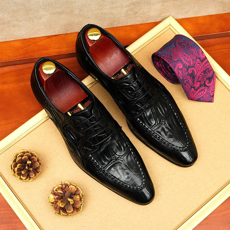 Mens Leather Shoes Color Black Sizeuk 10