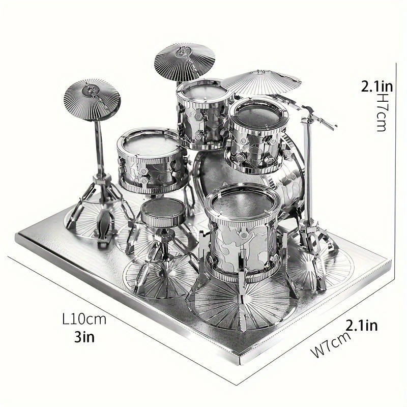 3D Puzzle Musical Instrument Model Items Drum Kit