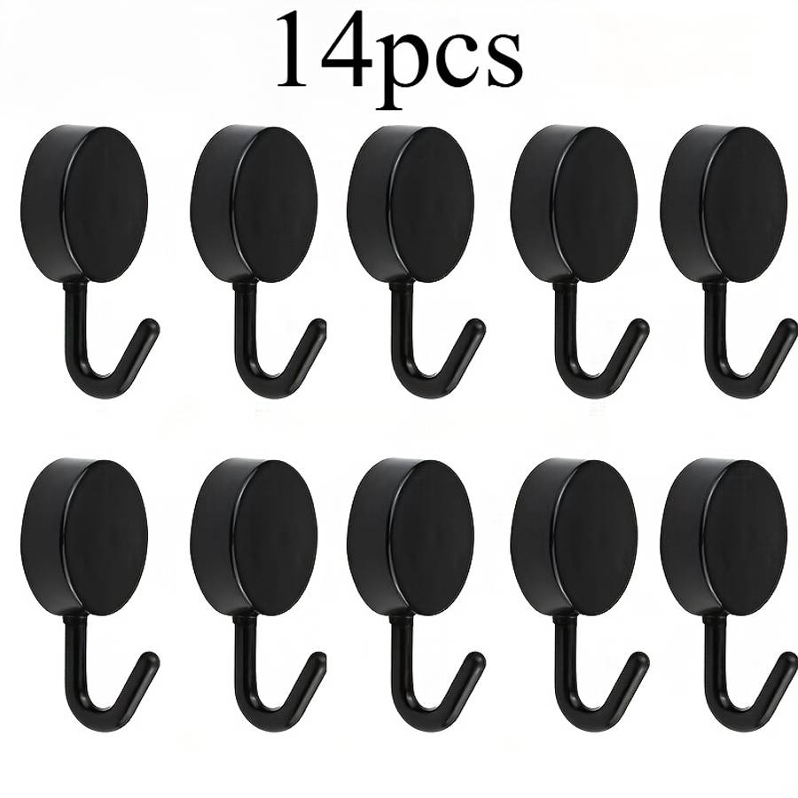 7 Strong Adhesive Hooks Waterproof Nano Glue No Residue Wall color Black-7pcs