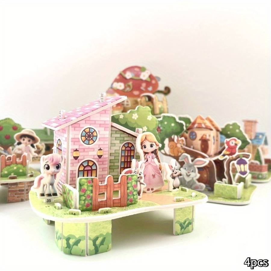 Building Toy Architectural Model Toy Set Model Random Quantity 4 Pcs