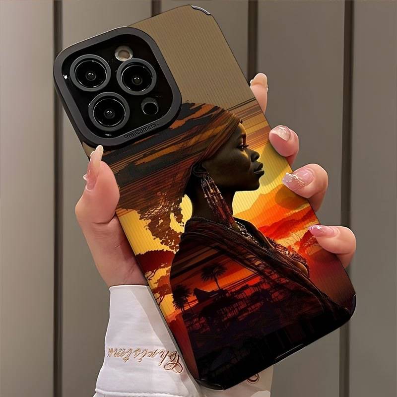 1Pc Mixed Color For iPhone 12 Pro African Women Phone Casee