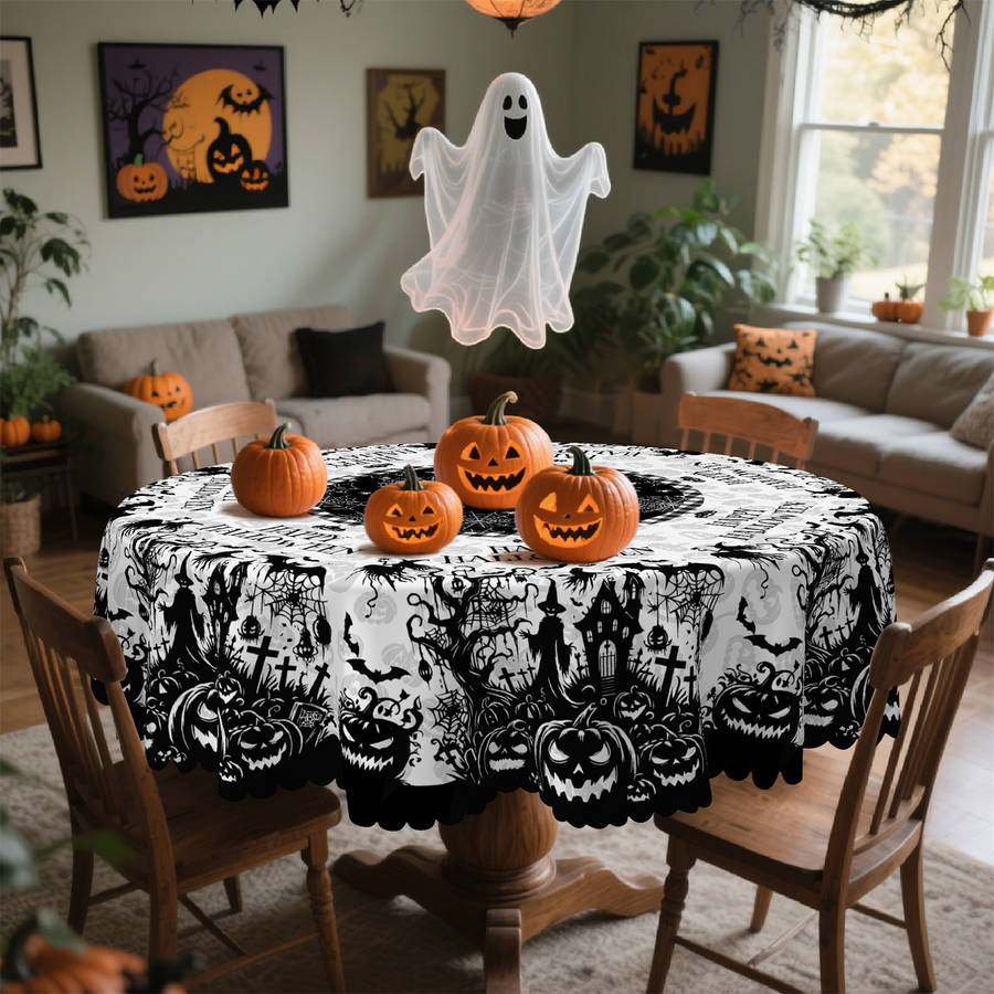 Halloween tablecloth decoration size Rectangle 60x86inch or 152x220cm
