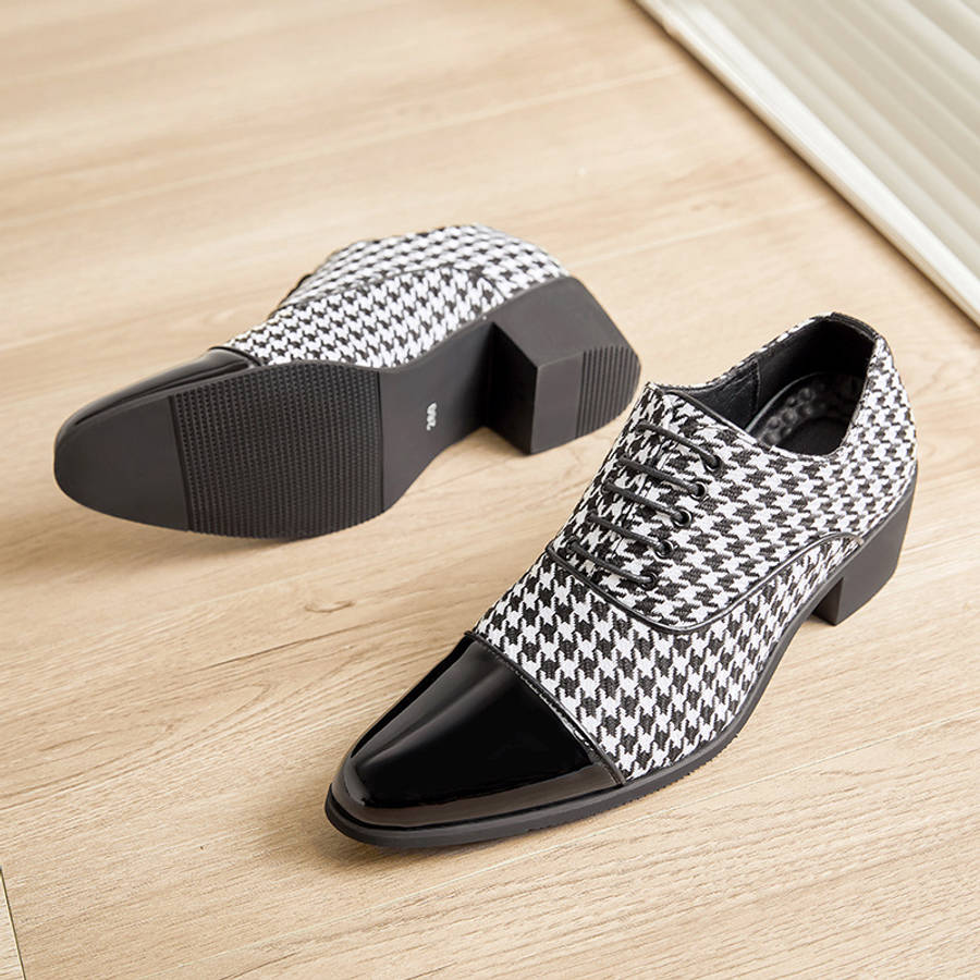 Mens Leather Shoes Color Black And White Color Sizeuk 7.5