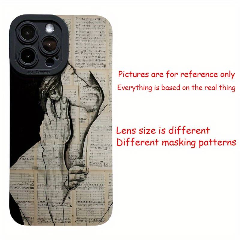 1Pc Mixed Color  For iPhone 15 Pro Max Couple Kissing Music Phone Case
