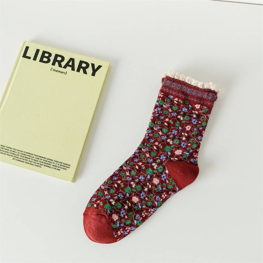 Women S Socks Color 1 Pair Red Size Asian Onesize