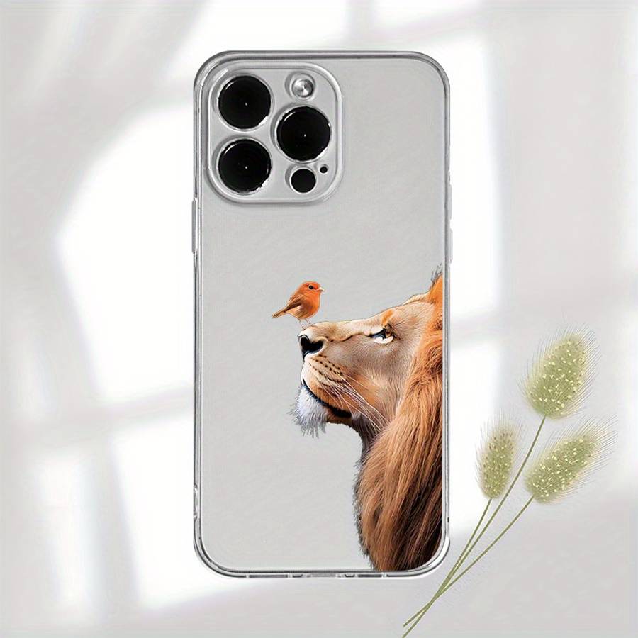 1Pc Transparent For iPhone 14 African Lion Phone Case