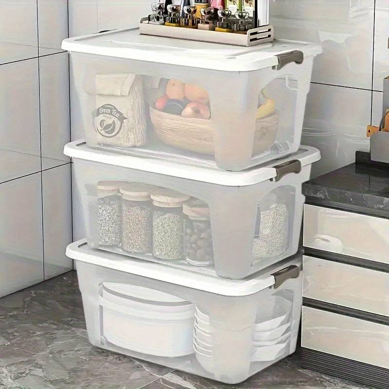 Storage And Organizationcolor Transparent White Style  With Handle And No Wheels