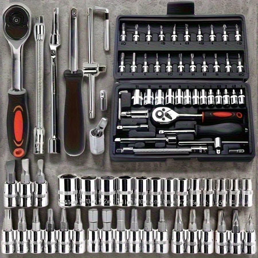 Screwdriver Bit Tool Set Color Red 46 Piece Set